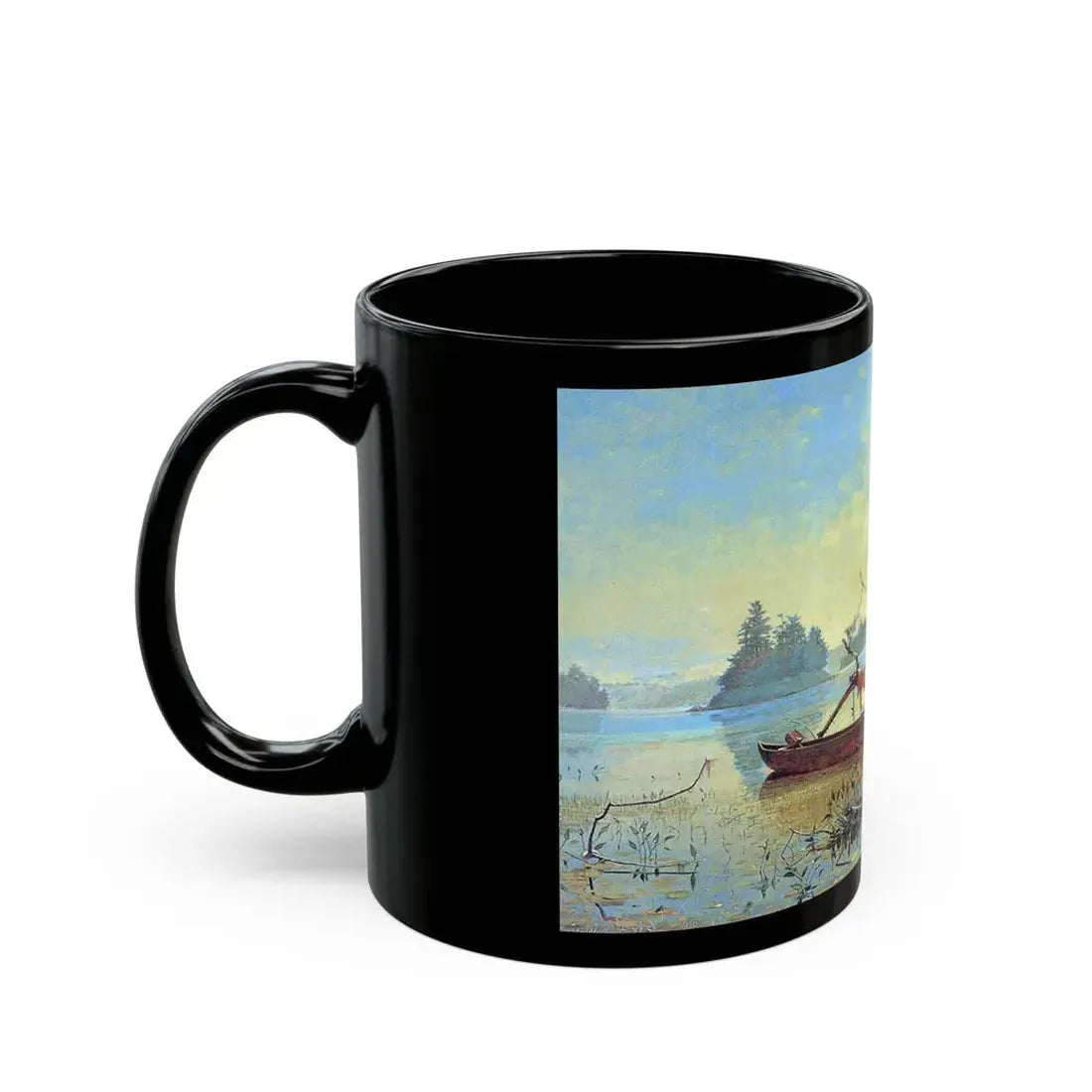 Winslow Homer (1836-1910) An Adirondack Lake - Black Coffee Mug - Go Mug Yourself