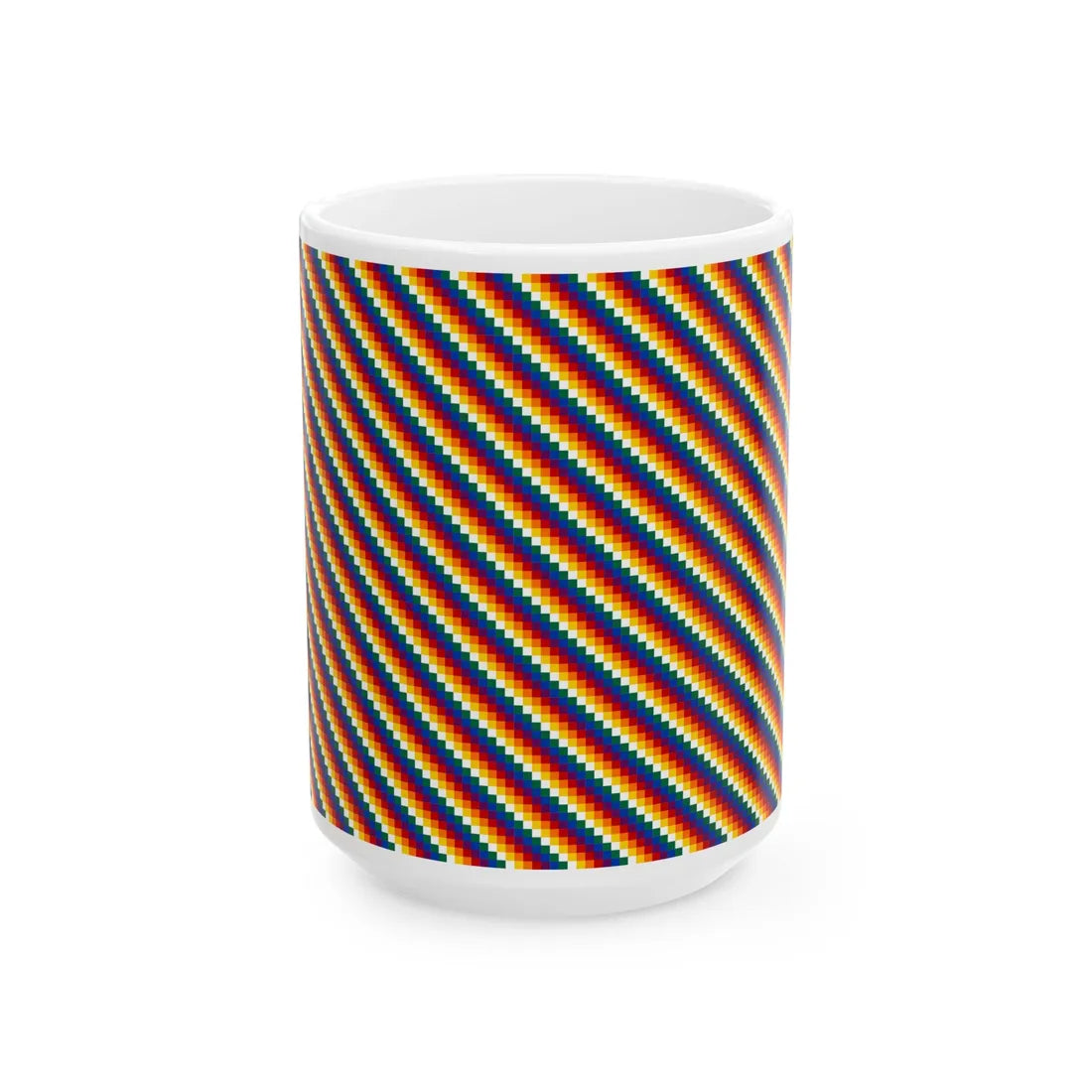 Wiphala big (Bolivia) White Coffee Mug 15oz - Go Mug Yourself