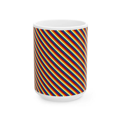 Wiphala big (Bolivia) White Coffee Mug 15oz - Go Mug Yourself