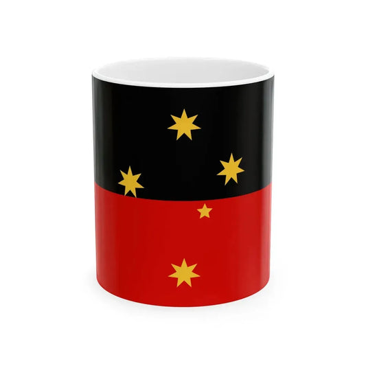 Wiradjuri Aboriginal Flag (Australia) White Coffee Mug 11oz - Go Mug Yourself