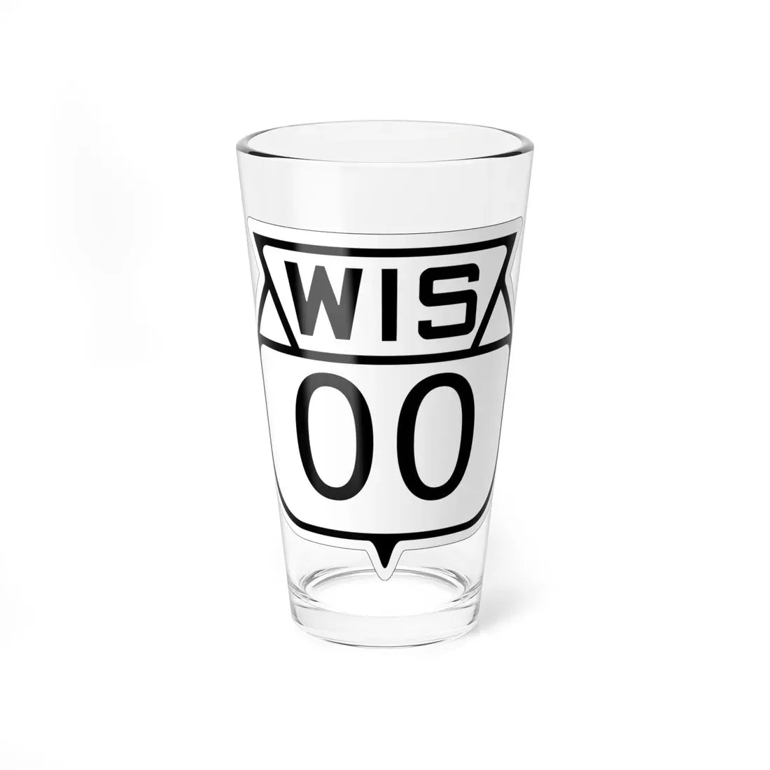 WIS 00 1938 template (Wisconsin) (Road Sign) Pint Glass 16oz 16oz - Go Mug Yourself