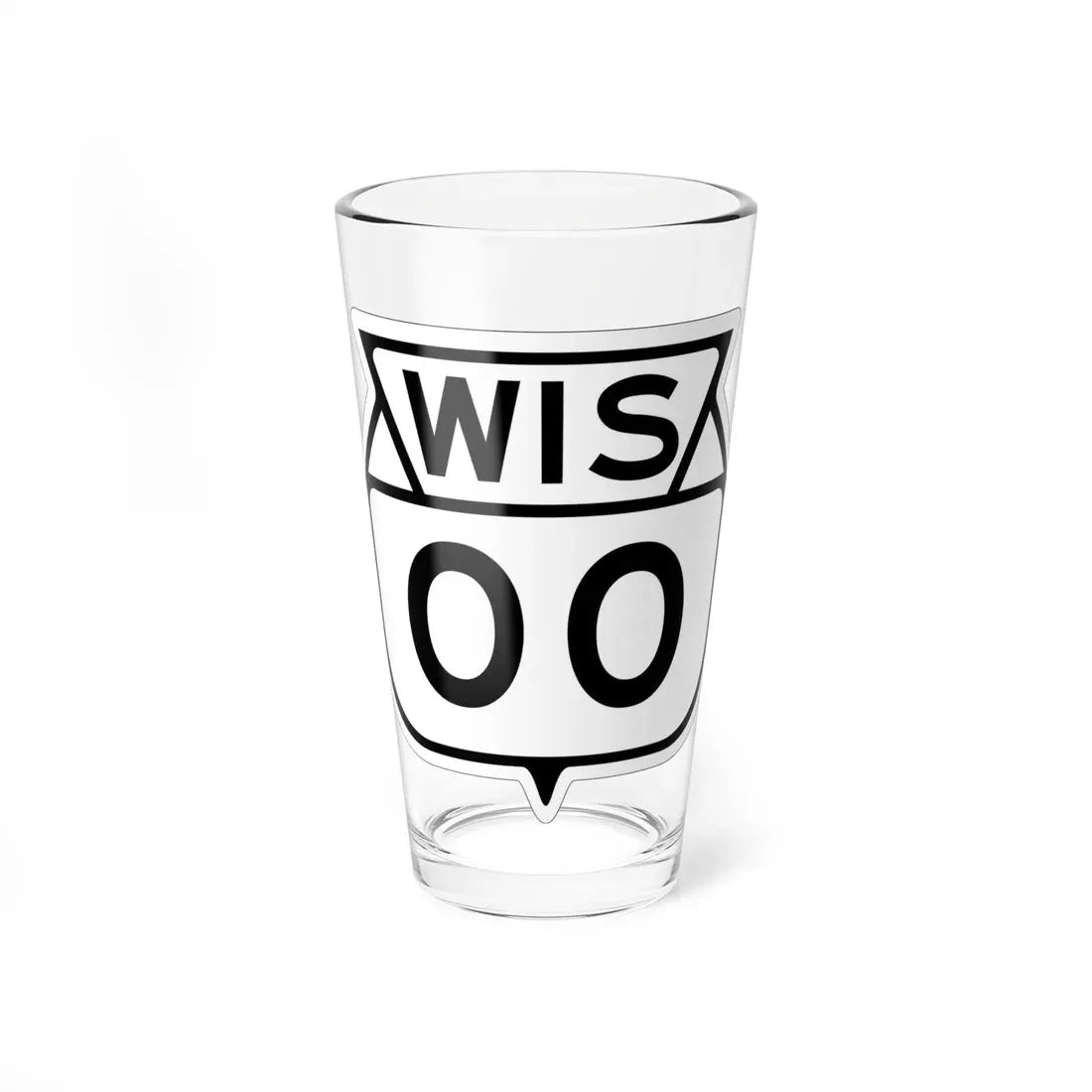 WIS 00 1949 template (Wisconsin) (Road Sign) Pint Glass 16oz 16oz - Go Mug Yourself
