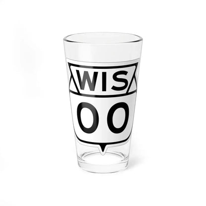WIS 00 1949 template (Wisconsin) (Road Sign) Pint Glass 16oz 16oz - Go Mug Yourself