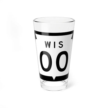 WIS 00 1970 template (Wisconsin) (Road Sign) Pint Glass 16oz 16oz - Go Mug Yourself