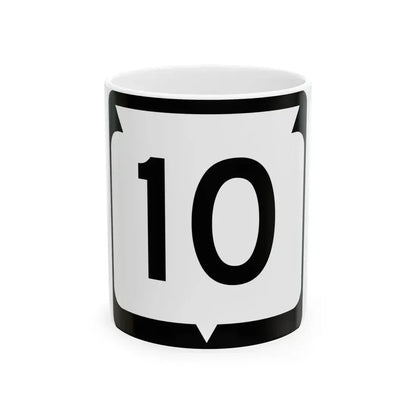WIS 10 (Wisconsin) (Road Sign) White Coffee Mug 11oz - Go Mug Yourself