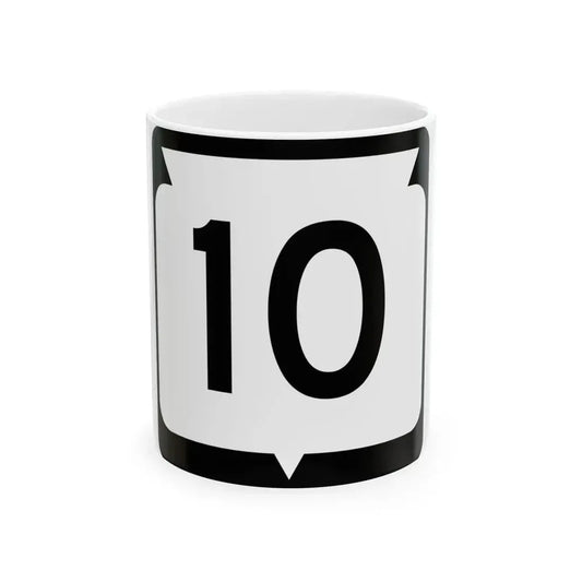 WIS 10 (Wisconsin) (Road Sign) White Coffee Mug 11oz - Go Mug Yourself