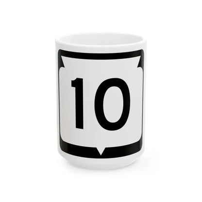WIS 10 (Wisconsin) (Road Sign) White Coffee Mug 15oz - Go Mug Yourself