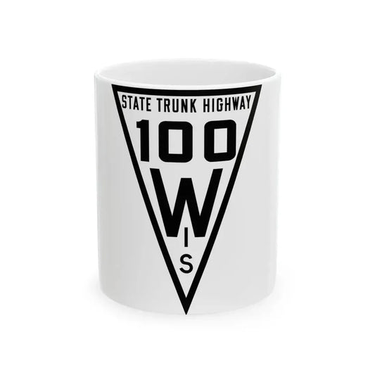 WIS 100 1919 (Wisconsin) (Road Sign) White Coffee Mug 11oz - Go Mug Yourself