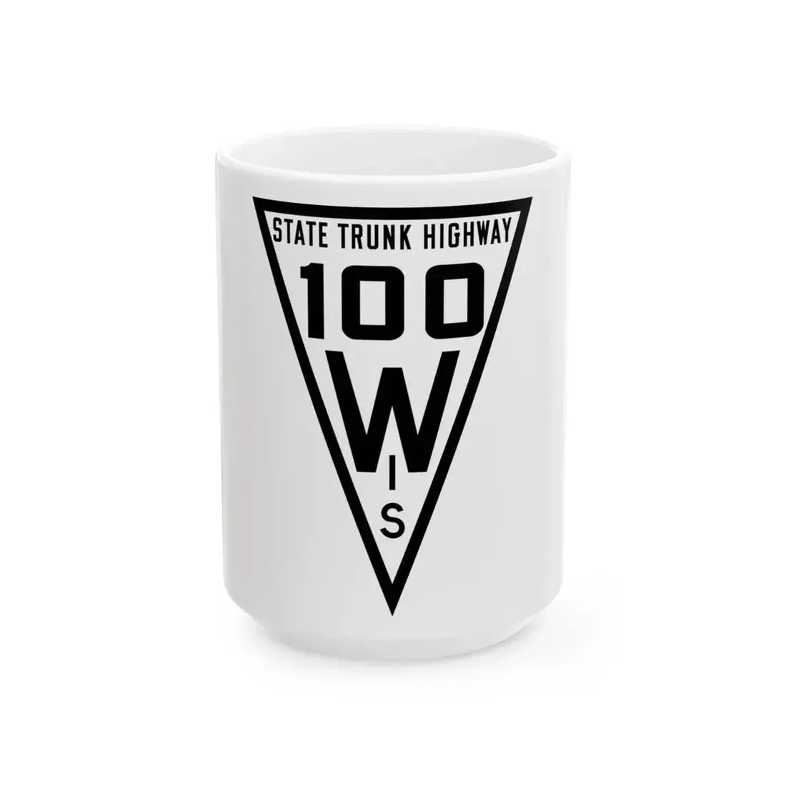 WIS 100 1919 (Wisconsin) (Road Sign) White Coffee Mug 15oz - Go Mug Yourself