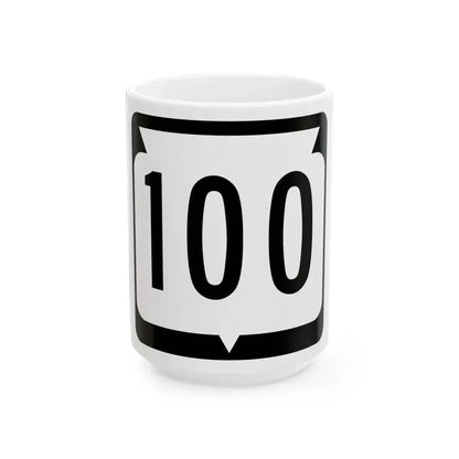 WIS 100 (Wisconsin) (Road Sign) White Coffee Mug 15oz - Go Mug Yourself