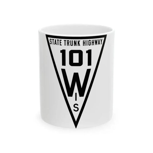 WIS 101 1919 (Wisconsin) (Road Sign) White Coffee Mug 11oz - Go Mug Yourself