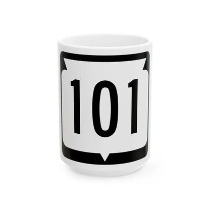 WIS 101 (Wisconsin) (Road Sign) White Coffee Mug 15oz - Go Mug Yourself