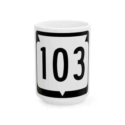 WIS 103 (Wisconsin) (Road Sign) White Coffee Mug 15oz - Go Mug Yourself
