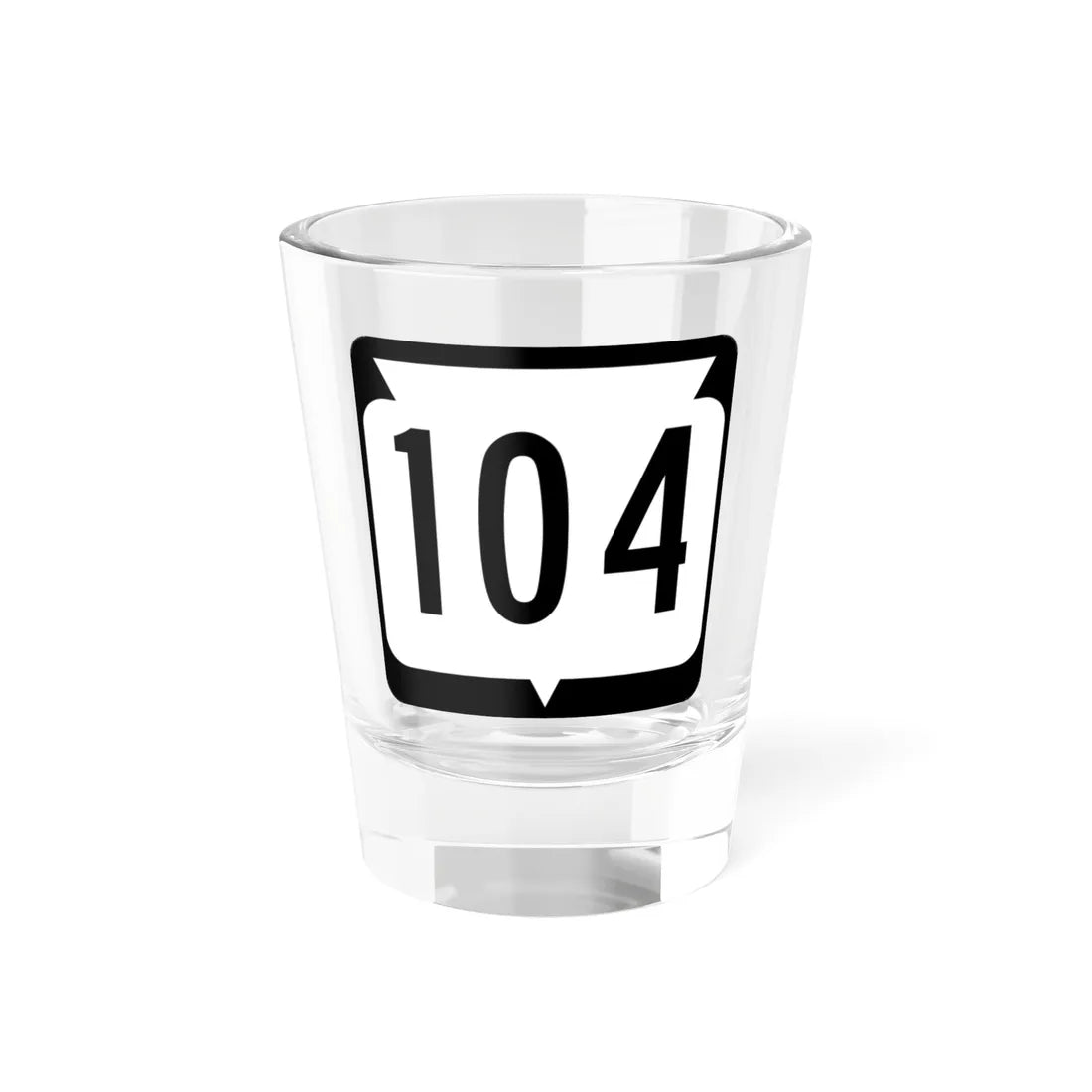 WIS 104 (Wisconsin) (Road Sign) Shot Glass 1.5oz 1.5oz - Go Mug Yourself