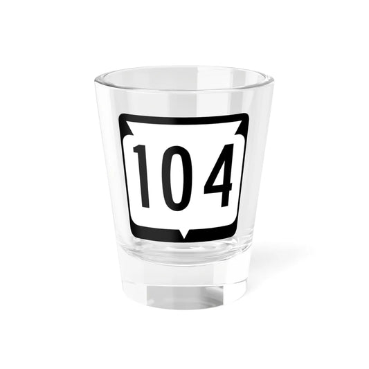 WIS 104 (Wisconsin) (Road Sign) Shot Glass 1.5oz 1.5oz - Go Mug Yourself