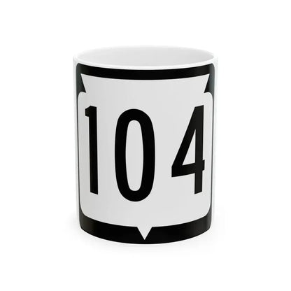 WIS 104 (Wisconsin) (Road Sign) White Coffee Mug 11oz - Go Mug Yourself