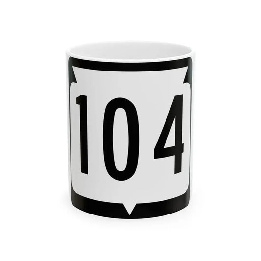 WIS 104 (Wisconsin) (Road Sign) White Coffee Mug 11oz - Go Mug Yourself