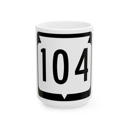 WIS 104 (Wisconsin) (Road Sign) White Coffee Mug 15oz - Go Mug Yourself