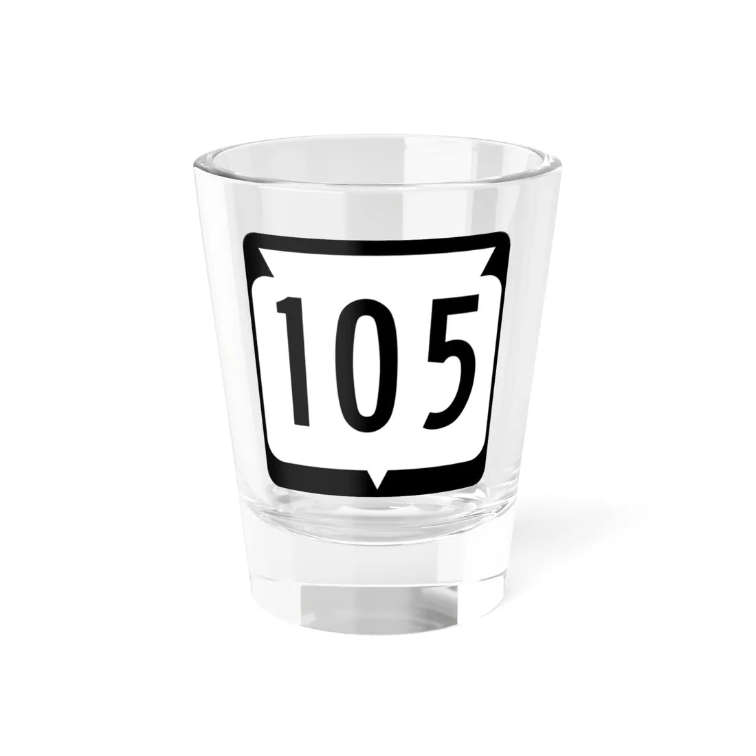 WIS 105 (Wisconsin) (Road Sign) Shot Glass 1.5oz 1.5oz - Go Mug Yourself