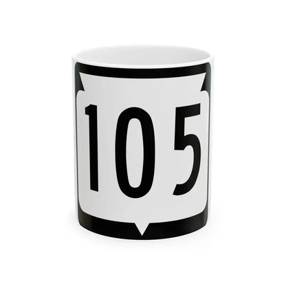 WIS 105 (Wisconsin) (Road Sign) White Coffee Mug 11oz - Go Mug Yourself