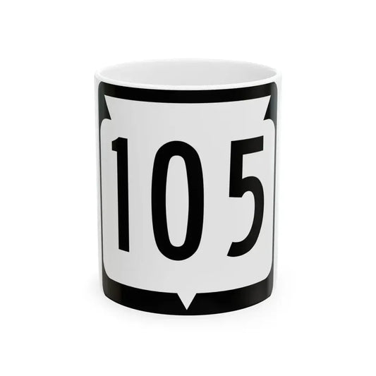 WIS 105 (Wisconsin) (Road Sign) White Coffee Mug 11oz - Go Mug Yourself