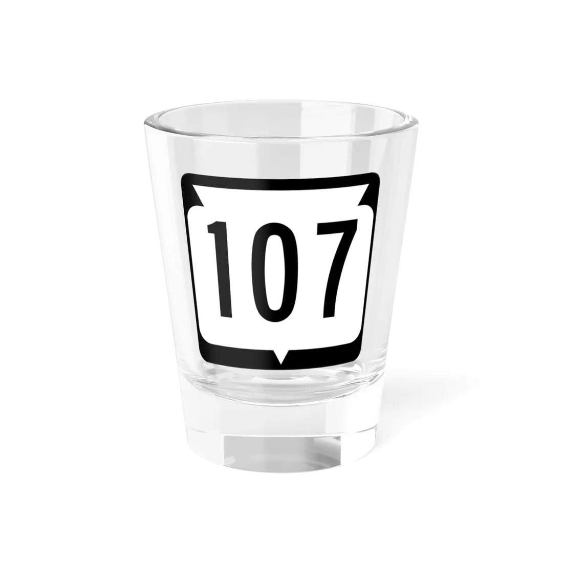 WIS 107 (Wisconsin) (Road Sign) Shot Glass 1.5oz 1.5oz - Go Mug Yourself