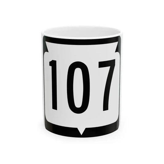 WIS 107 (Wisconsin) (Road Sign) White Coffee Mug 11oz - Go Mug Yourself