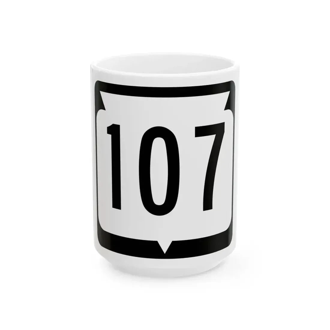 WIS 107 (Wisconsin) (Road Sign) White Coffee Mug 15oz - Go Mug Yourself