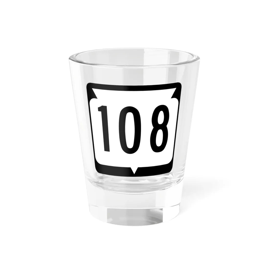 WIS 108 (Wisconsin) (Road Sign) Shot Glass 1.5oz 1.5oz - Go Mug Yourself