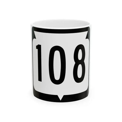 WIS 108 (Wisconsin) (Road Sign) White Coffee Mug 11oz - Go Mug Yourself