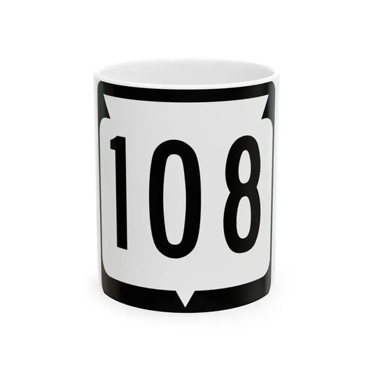 WIS 108 (Wisconsin) (Road Sign) White Coffee Mug 11oz - Go Mug Yourself
