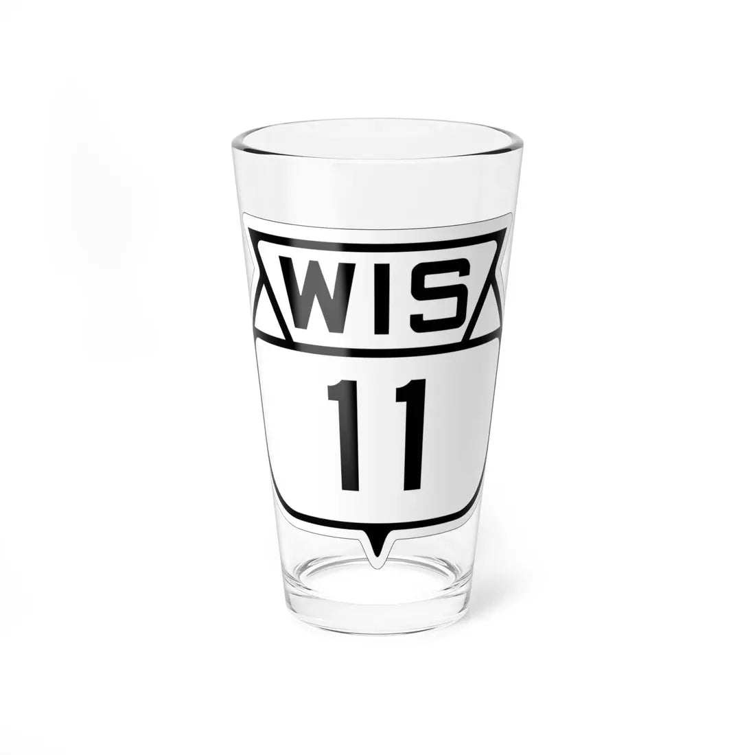 WIS 11 1938 (Wisconsin) (Road Sign) Pint Glass 16oz 16oz - Go Mug Yourself