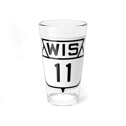 WIS 11 1938 (Wisconsin) (Road Sign) Pint Glass 16oz 16oz - Go Mug Yourself