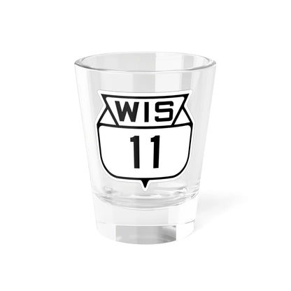 WIS 11 1938 (Wisconsin) (Road Sign) Shot Glass 1.5oz 1.5oz - Go Mug Yourself