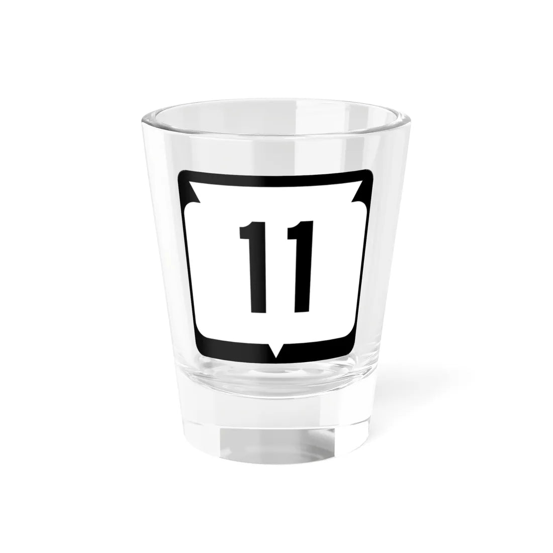 WIS 11 (Wisconsin) (Road Sign) Shot Glass 1.5oz 1.5oz - Go Mug Yourself