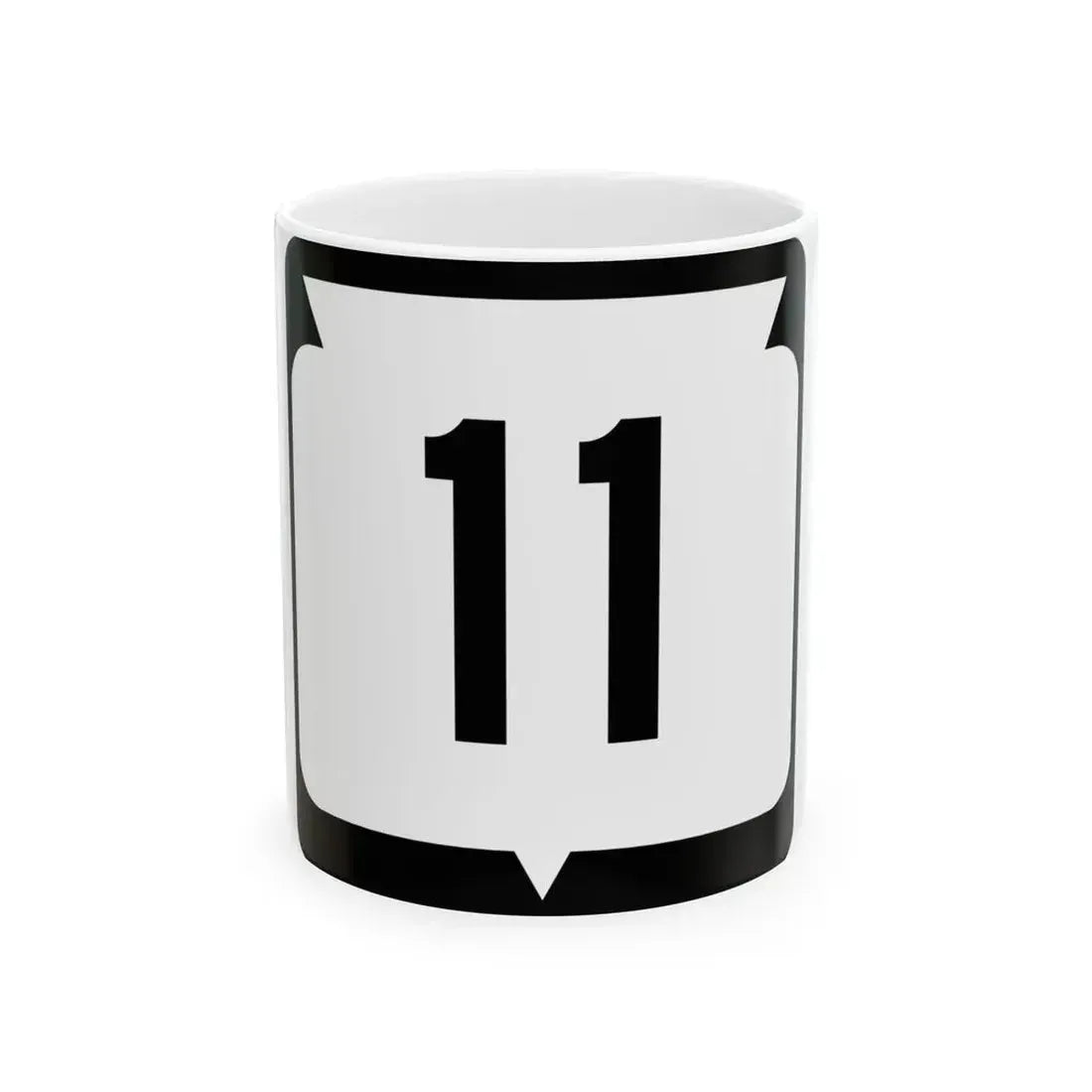 WIS 11 (Wisconsin) (Road Sign) White Coffee Mug 11oz - Go Mug Yourself