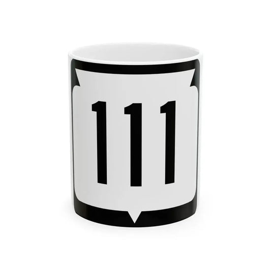 WIS 111 (Wisconsin) (Road Sign) White Coffee Mug 11oz - Go Mug Yourself