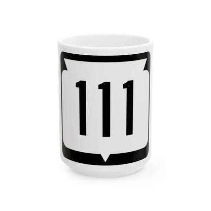 WIS 111 (Wisconsin) (Road Sign) White Coffee Mug 15oz - Go Mug Yourself