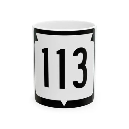 WIS 113 (Wisconsin) (Road Sign) White Coffee Mug 11oz - Go Mug Yourself
