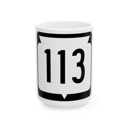 WIS 113 (Wisconsin) (Road Sign) White Coffee Mug 15oz - Go Mug Yourself
