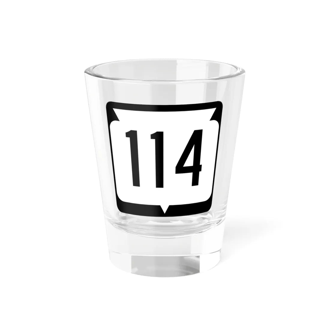 WIS 114 (Wisconsin) (Road Sign) Shot Glass 1.5oz 1.5oz - Go Mug Yourself