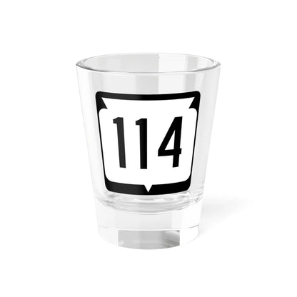 WIS 114 (Wisconsin) (Road Sign) Shot Glass 1.5oz 1.5oz - Go Mug Yourself