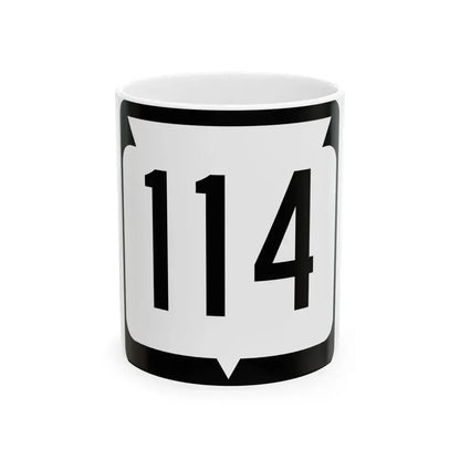 WIS 114 (Wisconsin) (Road Sign) White Coffee Mug 11oz - Go Mug Yourself