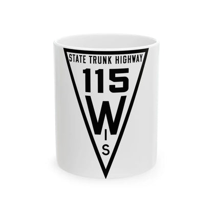 WIS 115 1919 (Wisconsin) (Road Sign) White Coffee Mug 11oz - Go Mug Yourself