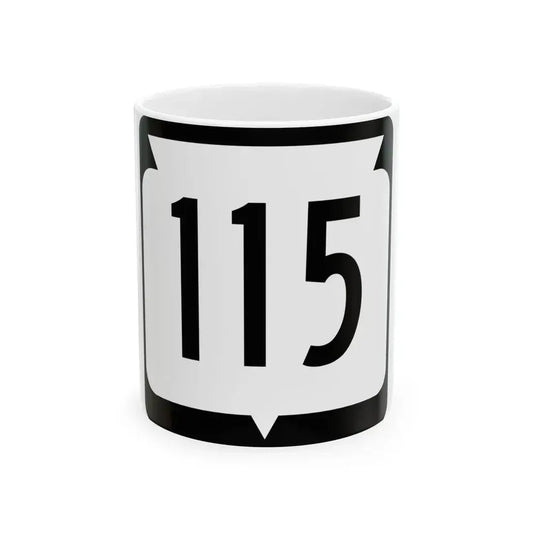 WIS 115 (Wisconsin) (Road Sign) White Coffee Mug 11oz - Go Mug Yourself