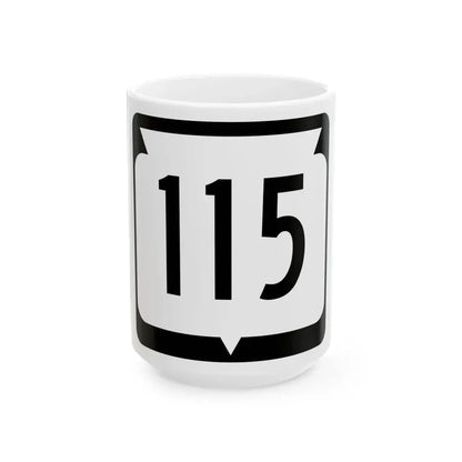 WIS 115 (Wisconsin) (Road Sign) White Coffee Mug 15oz - Go Mug Yourself