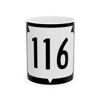 WIS 116 (Wisconsin) (Road Sign) White Coffee Mug 11oz - Go Mug Yourself