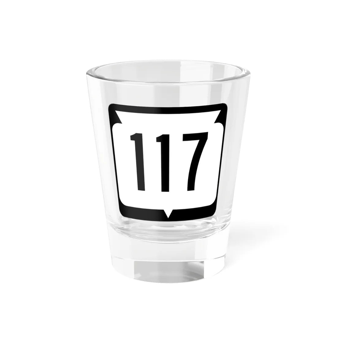 WIS 117 (Wisconsin) (Road Sign) Shot Glass 1.5oz 1.5oz - Go Mug Yourself