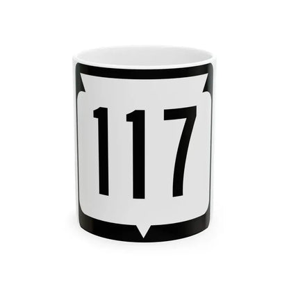 WIS 117 (Wisconsin) (Road Sign) White Coffee Mug 11oz - Go Mug Yourself