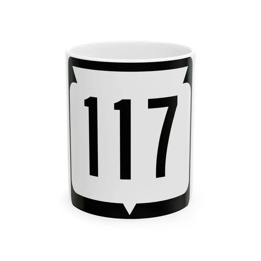 WIS 117 (Wisconsin) (Road Sign) White Coffee Mug 11oz - Go Mug Yourself